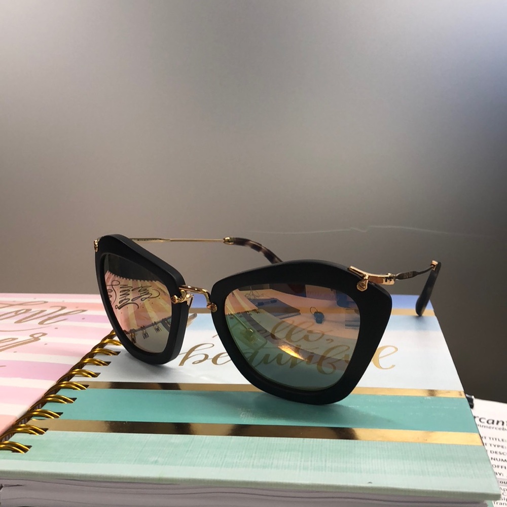 Miu miu Black Glasses with mirror lense